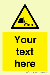 Custom Warning sewage effluent outfall